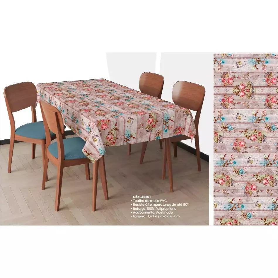 Toalha Plástica de Mesa Térmica 4 lugares / 1,50m x 1,40m