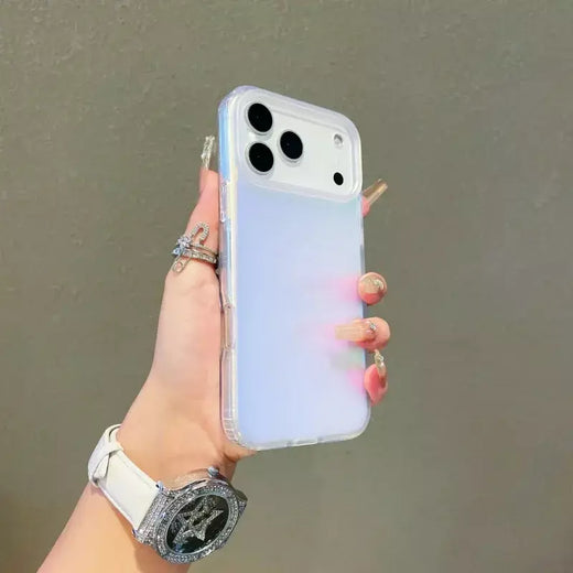 Novo para iphone 17 pro max laser mudança de cor fosco caso de telefone 17pro capa magnética 17air gradiente cores casos sol conjunto céu