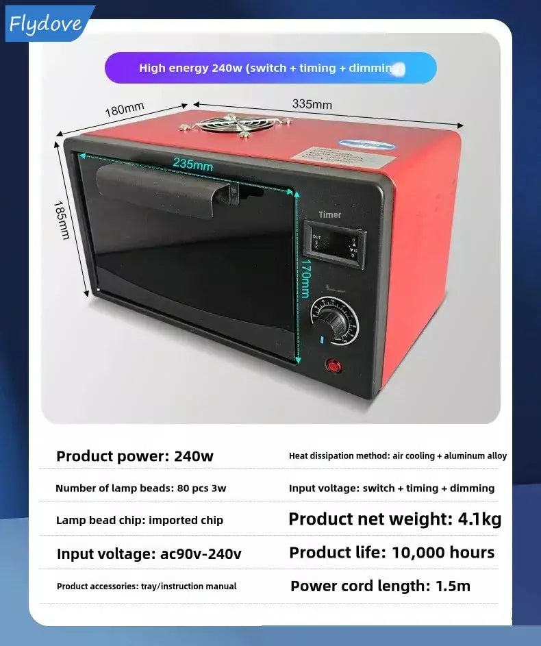 Caixa de cura uv forno de lâmpada ultravioleta 365nm 395nm 405nm led uv forno para resina uv tela flexível rápida manutenção do telefone móvel