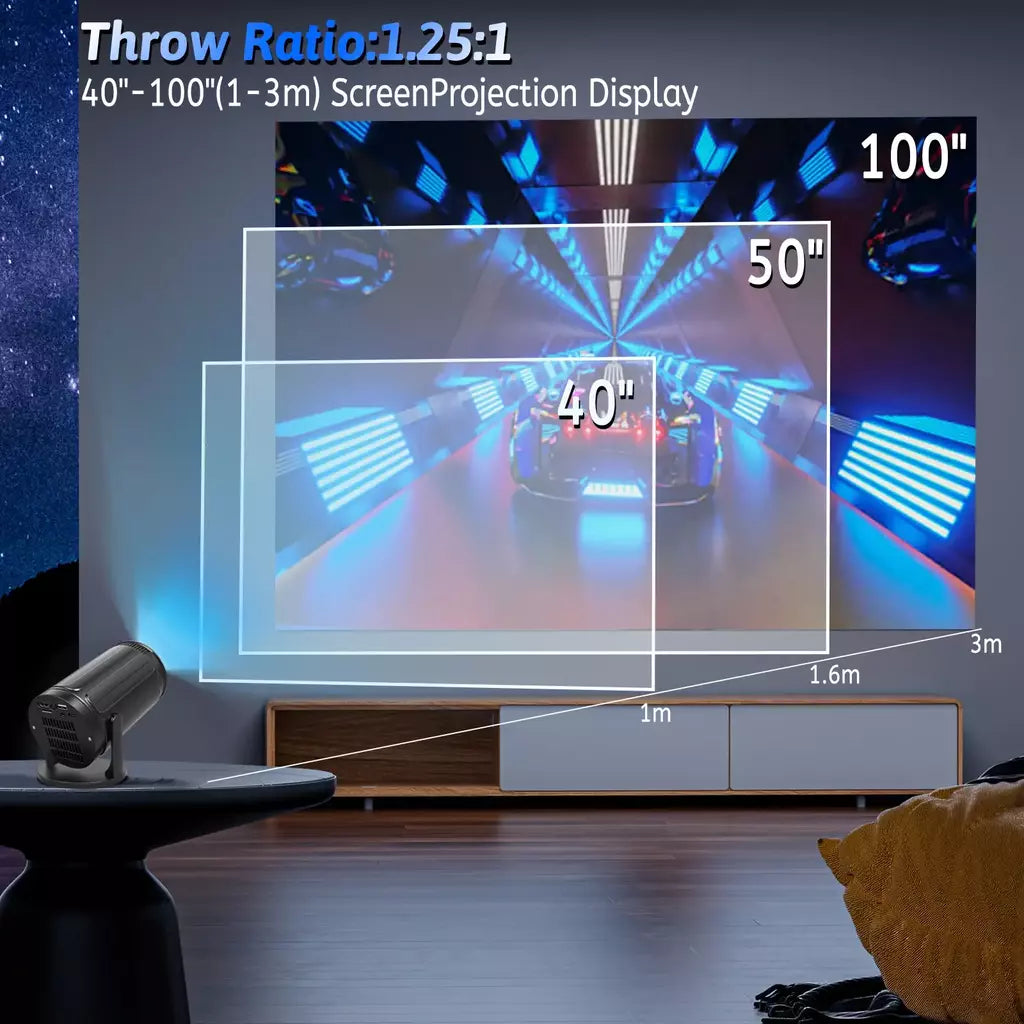 Projetor RUSMR RY008 PRO 4K Android Dual Wifi6 290ANSI Allwinner H713 BT5.0 1080P 1280*720P Projetor de cinema em casa ao ar livre