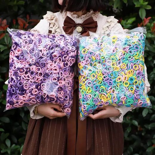 50 pçs colorido básico náilon elalstic laços de cabelo para meninas rabo de cavalo segurar scrunchie borracha banda criança moda acessórios para o cabelo do bebê