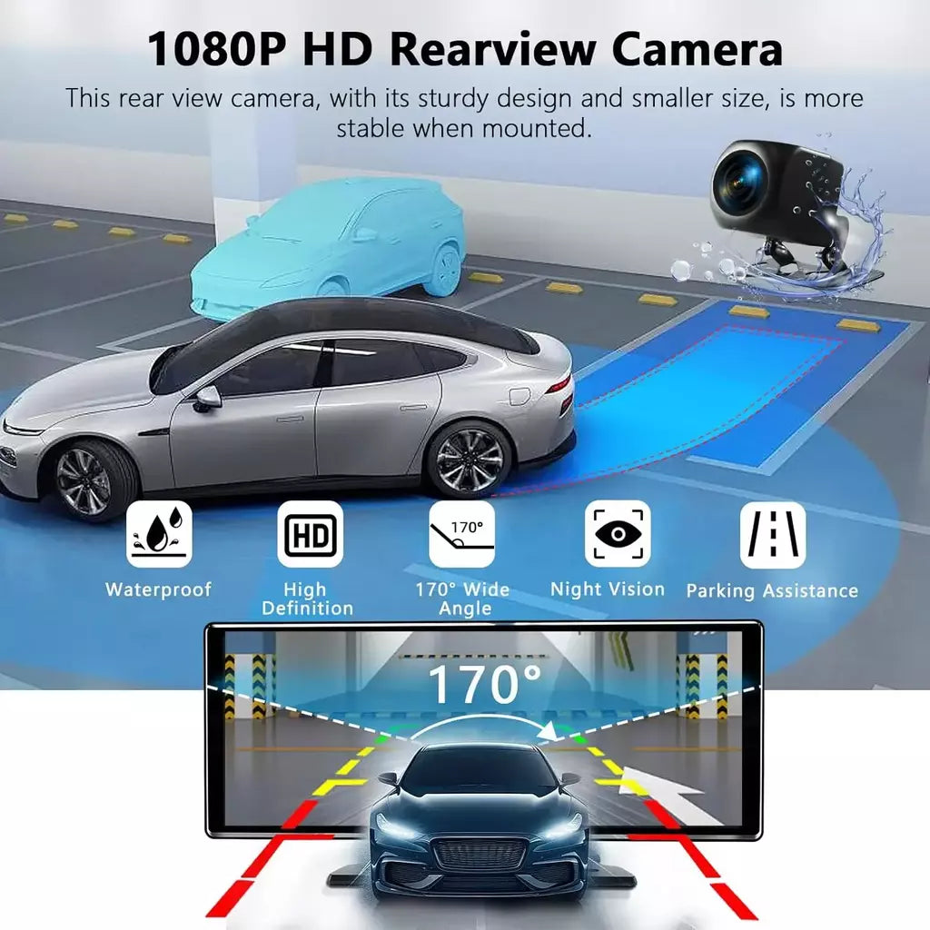 Tela carplay de 10.26 polegadas para carro, reprodutor de vídeo multimídia sem fio carplay e android automático, rádio de carro universal, estéreo de carro bt aux fm