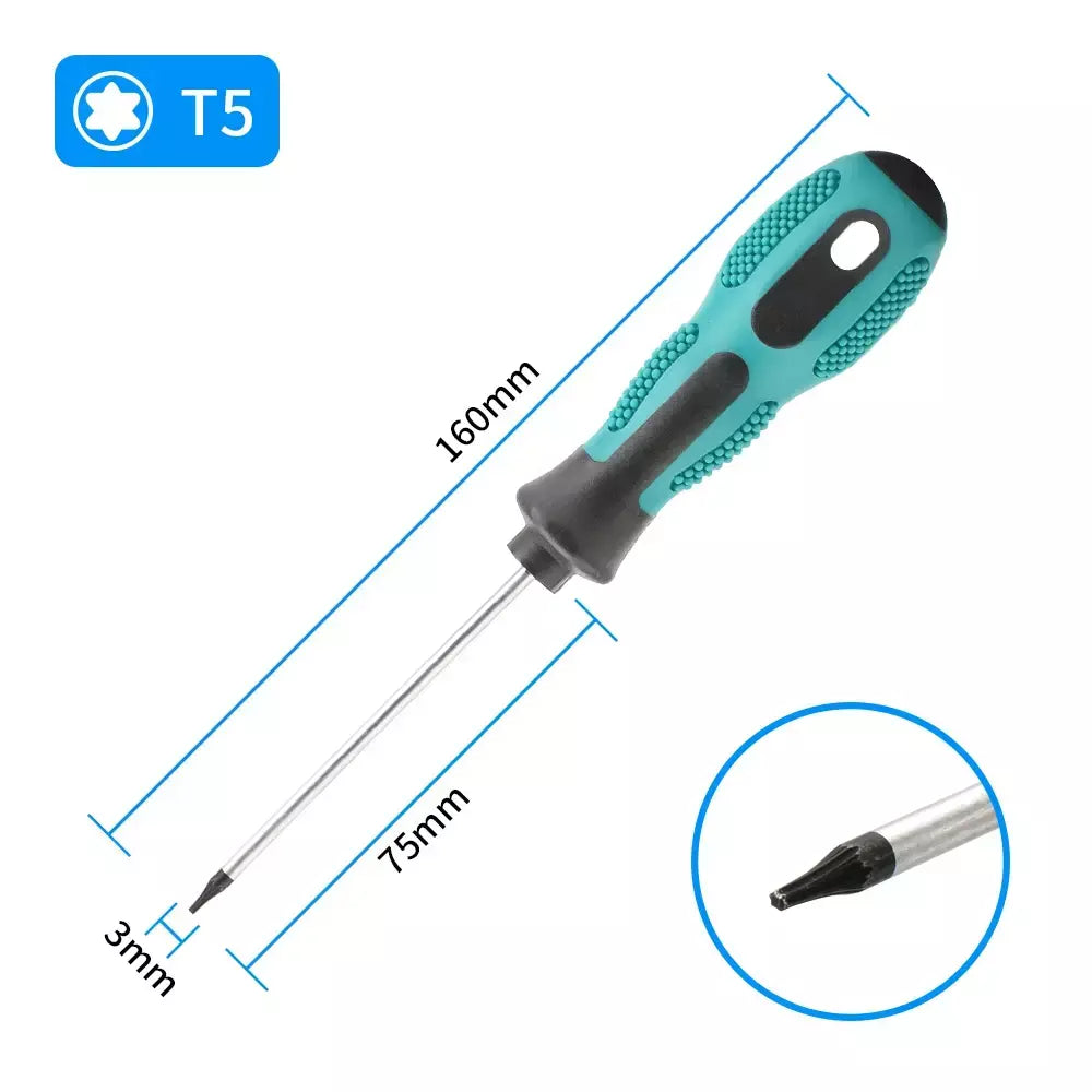 Conjuntos de chave de fenda torx magnética precisão t5 t6 t7 t8 t9 t10 t15 t20 t25 t27 t30 torx controlador segurança reparação kit ferramentas manuais