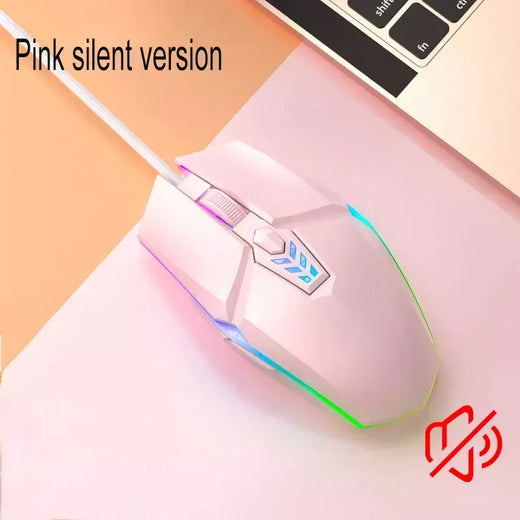 Profissional Ergonômico Com Fio Gaming Mouse, USB, 1600 DPI, 6 Botões, Silencioso, Backlit, Gamer, Computador, PC, Laptop