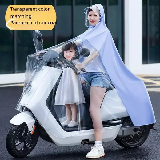 Capa de chuva para bicicleta elétrica, espessada e estendida, capa de chuva para motocicleta, poncho especial, peça única, capa de chuva para adultos