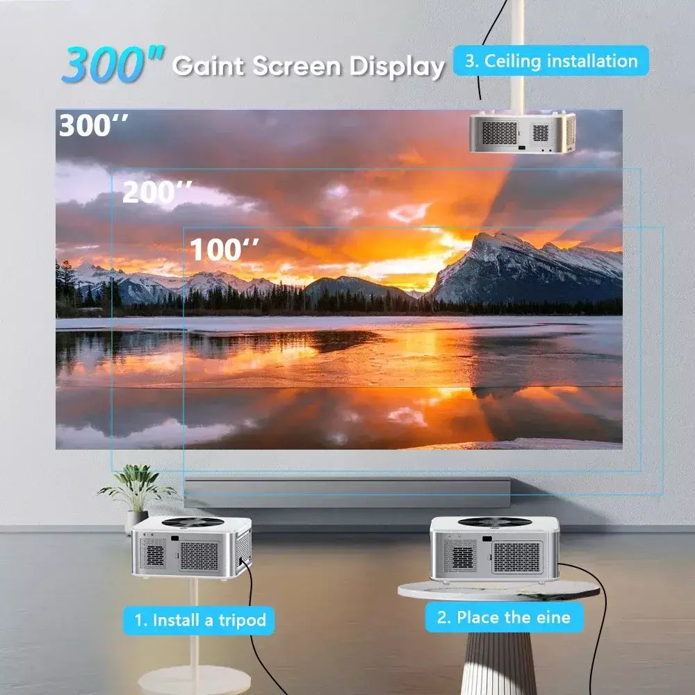 Xylbsy 1000ansi projetor de foco automático bluetooth5.2 android projetor 4k 8k decodificação vídeo áudio home theater projetor portátil