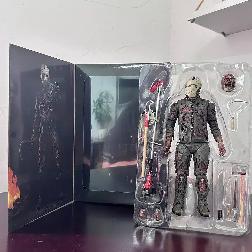 Neca sexta-feira jason a 13a figura novo sangue jason voorhees figura de ação parte vii horror halloween coleção brinquedo boneca presentes