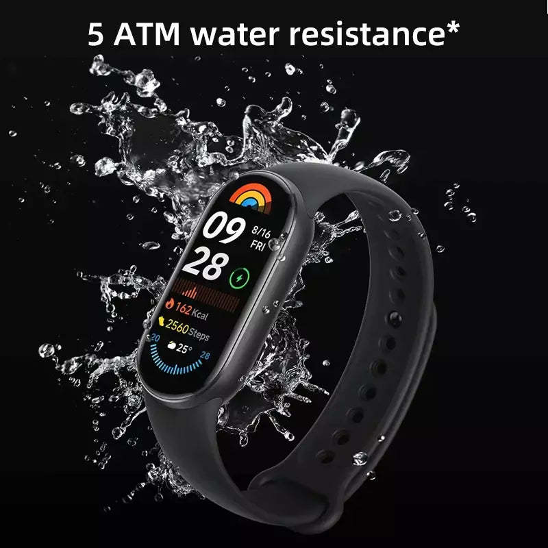 Versão global xiaomi banda inteligente 9 1.62 display amoled spo2 monitoramento 21 dias de vida útil da bateria mais de 150 modos esportivos smartband