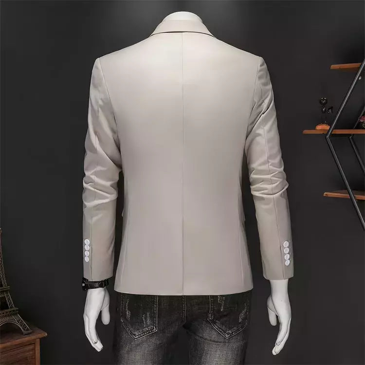 Blazer Casual de Negócios Masculino, Jaqueta Monocromática, Casacos Oversize, Smoking Masculino, Roupas de Marca, Roupas de Trabalho, Plus Size M-6XL