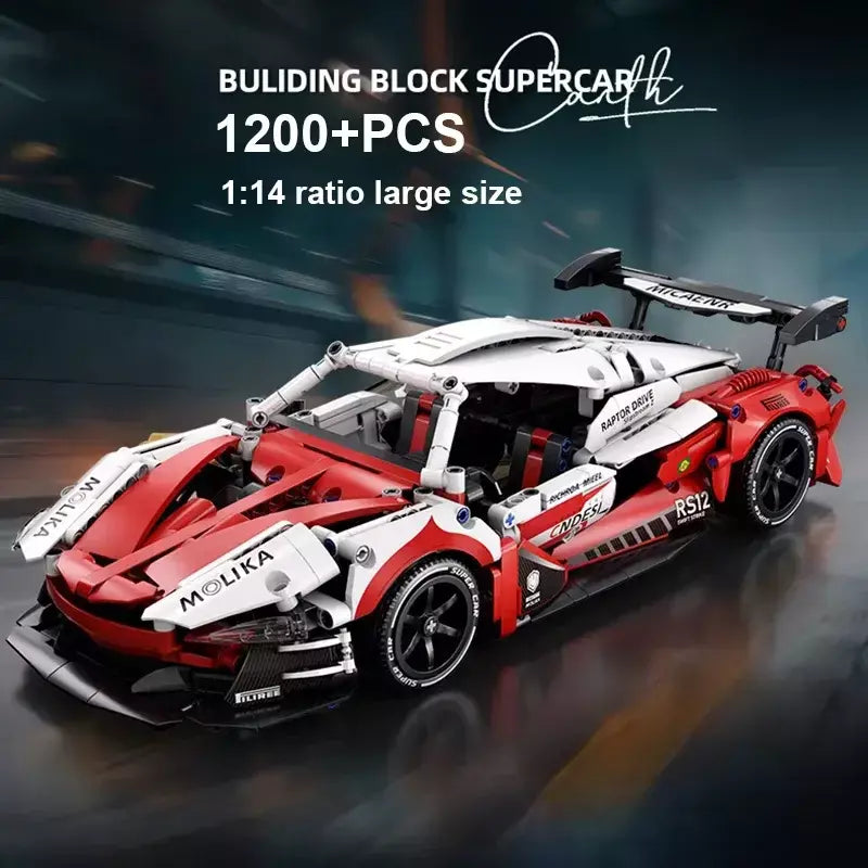 2025 novo 1200 pçs mclaren esportes carro blocos de construção conjunto 1:14 escala kit modelo carro corrida para crianças adulto veículo corrida brinquedos presentes