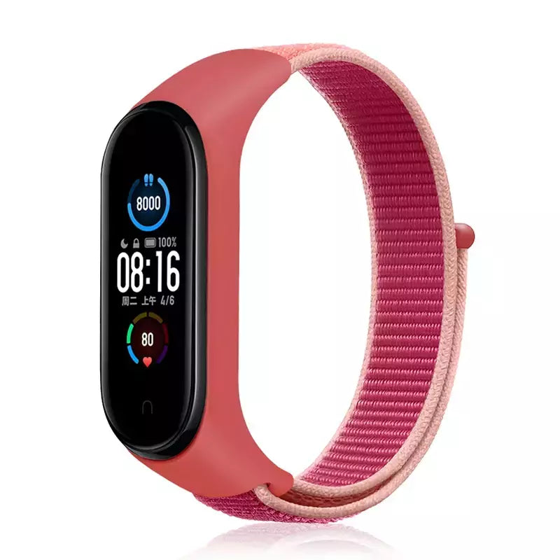 Correia de nylon para Xiaomi Mi Band, pulseira esportiva confortável, pulseira para Mi Band 7, 6, 5, 4, 3