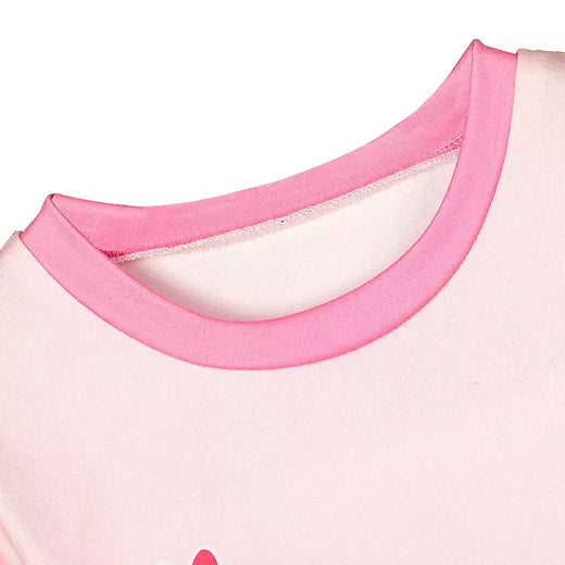 Pijamas de 2 partes com impressão de dinossauro para meninas, pijamas de manga comprida com pescoço redondo, roupas de noite princesa, conforto-friendly