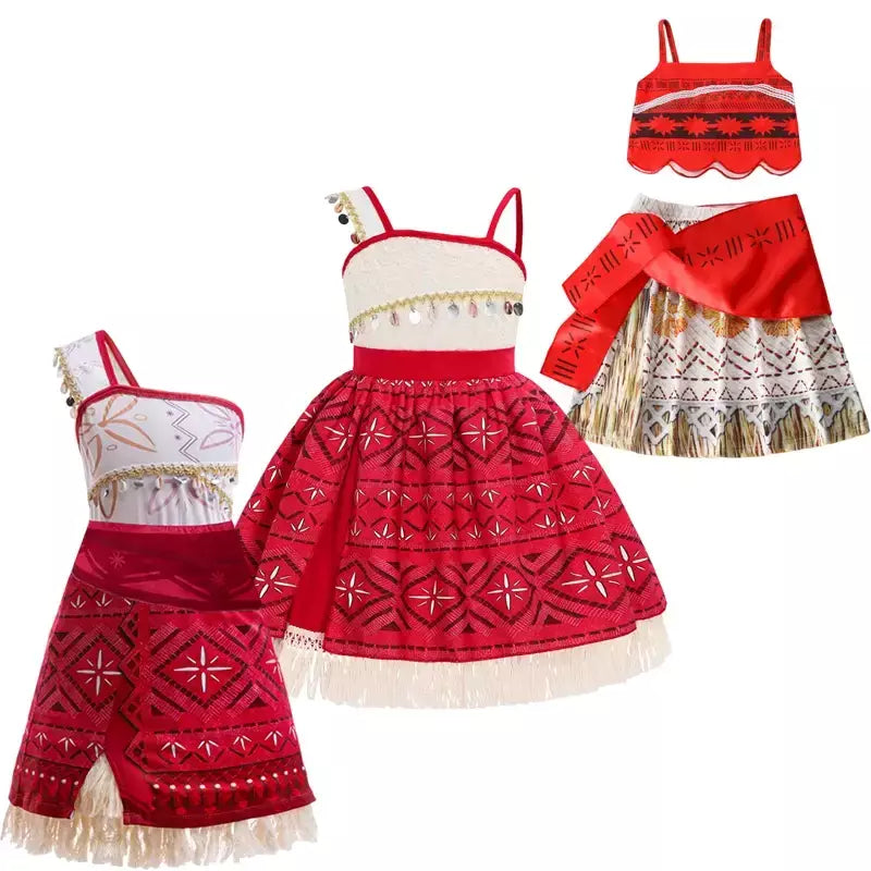 Meninas roupa cosplay traje das crianças festa vestido de princesa verão casual praia vestido colar peruca conjunto vestidos de festa para meninas