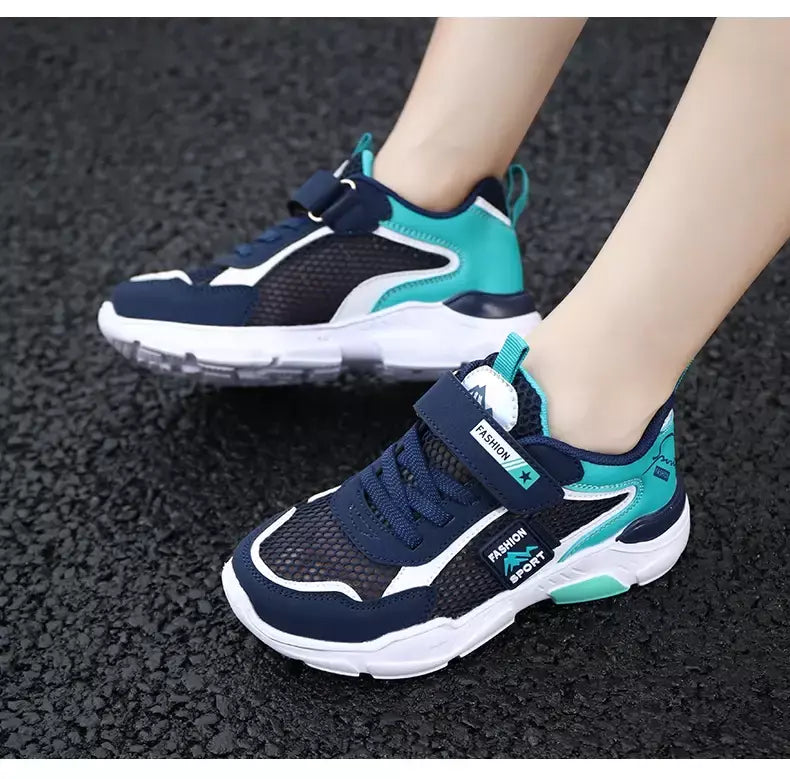 Única rede crianças sapatos meninos tênis verão respirável superfície antiderrapante meninas tênis casuais esportes correndo sapatos ao ar livre
