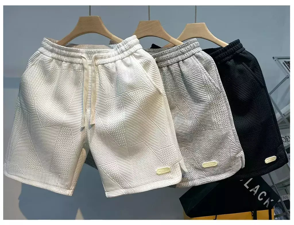 Shorts de verão folgados masculinos, casacos casuais, calças de praia grandes, remendo, novo estilo, moda