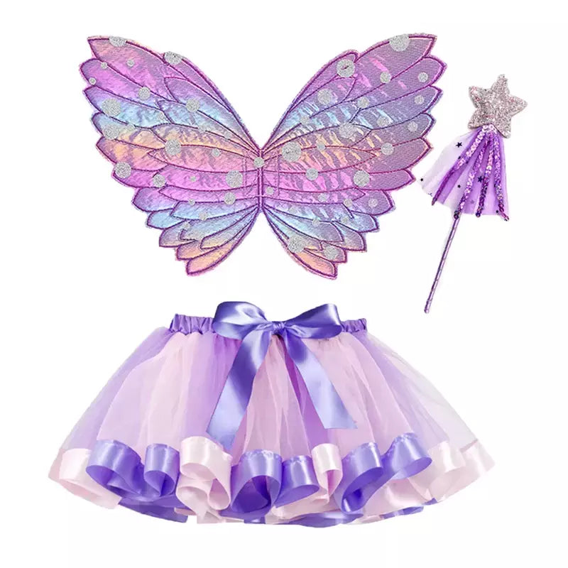 Saia tutu meninas asa verão menina princesa mini pettiskirt festa dança arco-íris tule saias coloridas halloween cosplay roupas