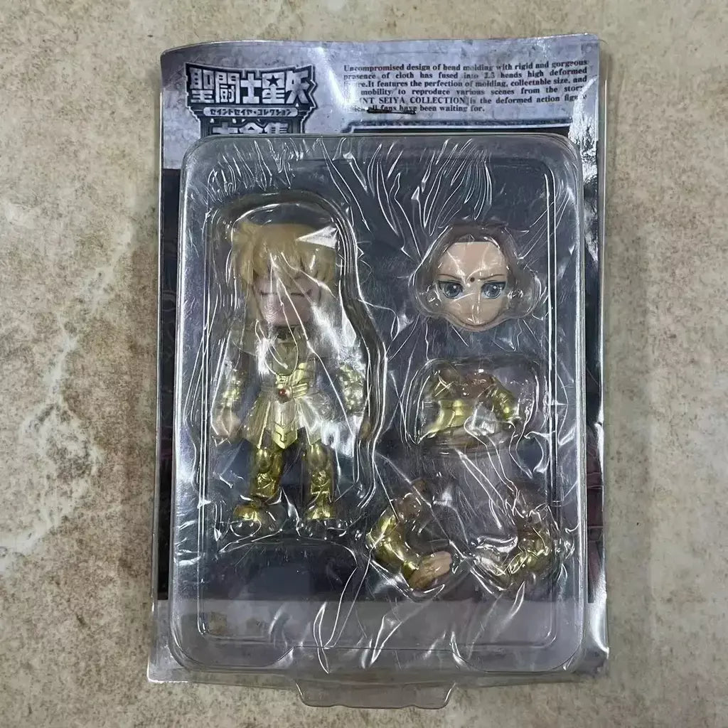 Em estoque versão q de saint seiya figura dos desenhos animados leo sagitário virgo articulações são modelo móvel ornamentos brinquedo presente de natal