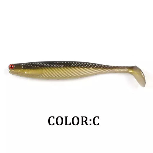 Novo supercontinente shadtteez t-tail 50mm 70mm 100mm pique zander predador pesca 3d olhos isca macia iscas de pesca
