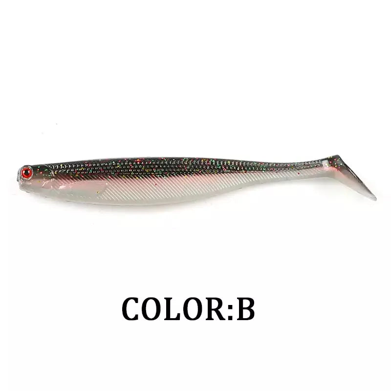 Novo supercontinente shadtteez t-tail 50mm 70mm 100mm pique zander predador pesca 3d olhos isca macia iscas de pesca