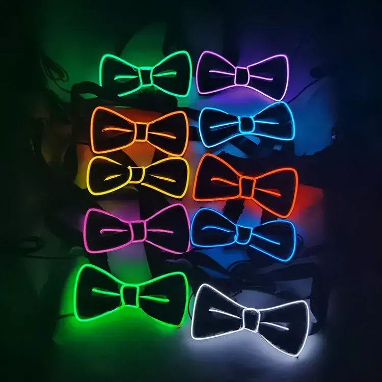 Suspensórios de led iluminados masculinos, gravata borboleta unissex, calças elásticas ajustáveis, suspensório iluminado com led para festival de música, festa de fantasia