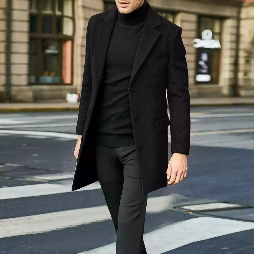 Jaqueta de couro acolchoada manga longa masculina, gola lapela, casaco espesso vintage, jaqueta de pele de carneiro, topcoat plus size, inverno