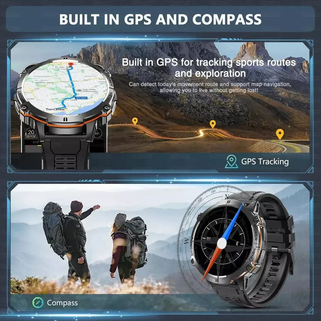 Xiaomi 2026 bateria tela amoled esportes ao ar livre smartwatch relógio masculino bússola 10atm à prova dwaterproof água bluetooth chamada smartwatch