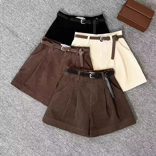 Shorts de veludo emagrecedor cintura alta feminino, cor café, calças botas na moda, outono e inverno, nova chegada, 2023