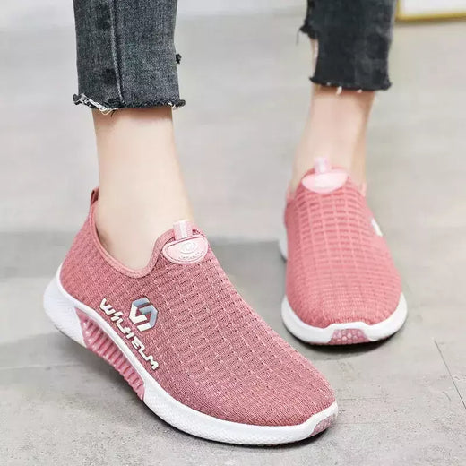 Tênis casual de malha respirável feminino, tênis de fundo macio, tênis de coco na moda, verão, novo