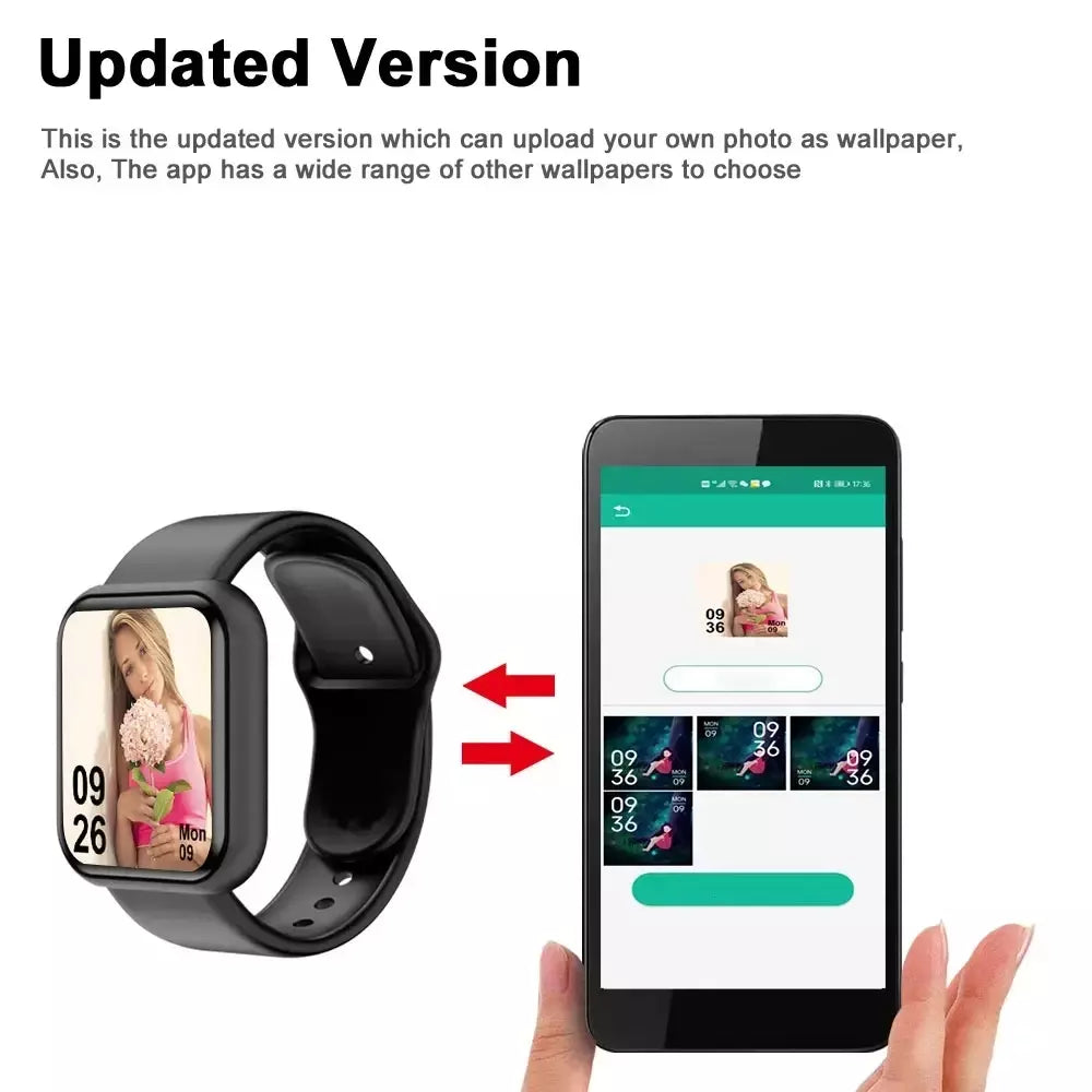 Relógio masculino eletrônico pulseira de fitness smartwatch relógio inteligente y68 d20 monitor sono presente para ios android smartphones despertador