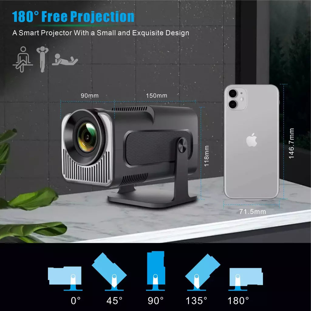 Mini Projetor Salange para Cinema ao Ar Livre, Android 11 Beam, Versão Atualizada, Suporte de Vídeo Físico, 720P, HY320, 4K, 8K, HY320, Pro