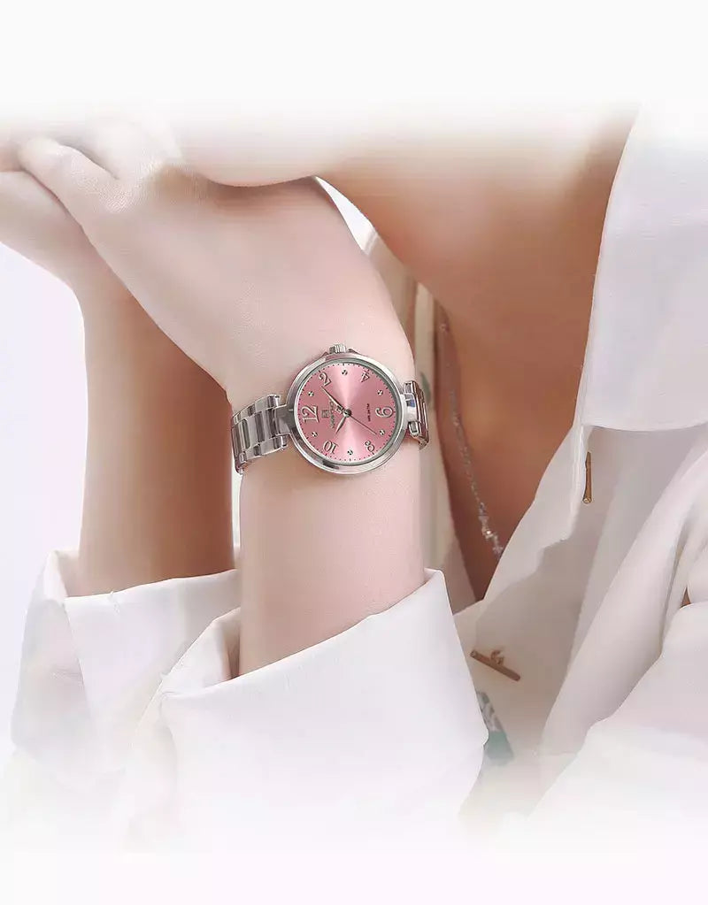 Naviforce relógio de pulso feminino, pulseira de aço inoxidável, impermeável, quartzo, romântico, marca superior, 2023