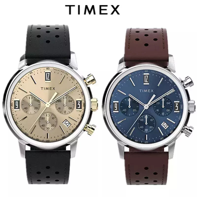TIMEX-Men's Luxury Trend Quartz Watch, Impermeável, Multi Função, Fantasia, Redondo, Inoxidável, Três Olhos