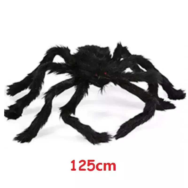 Halloween preto assustador aranha gigante enorme teia de aranha decoração de halloween para casa barra casa assombrada adereços férias decoração ao ar livre
