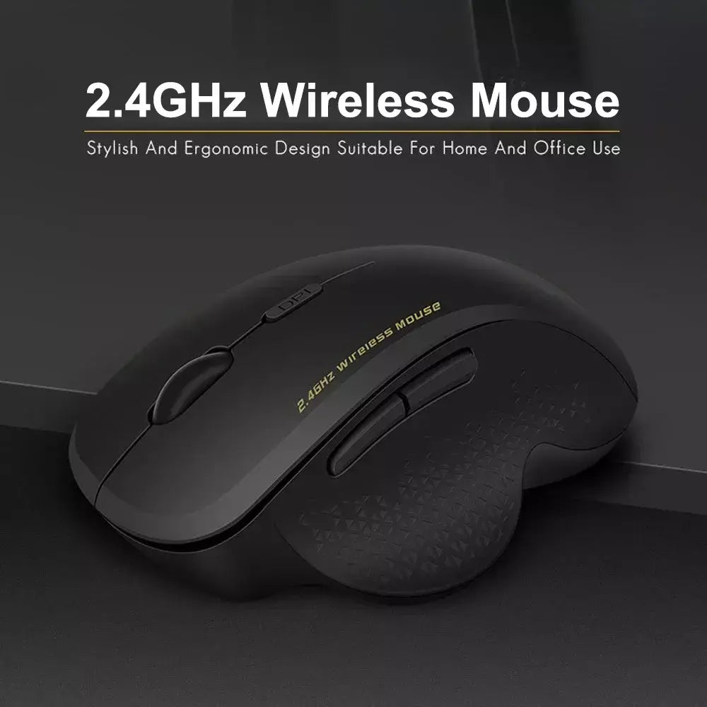 Mouse para jogos sem fio 2.4G Mouse ergonômico sem fio com receptor USB Mouse de computador com 6 botões para computador laptop