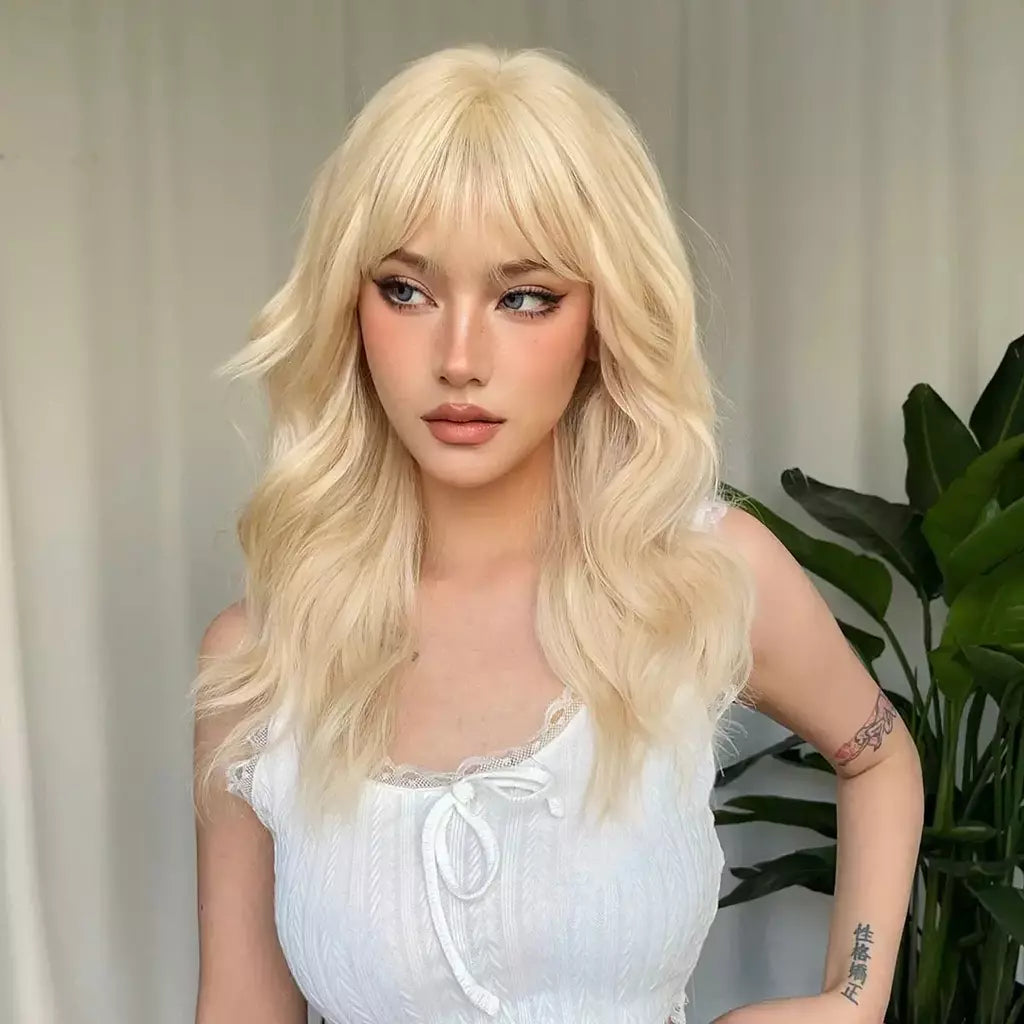 Marrom loira ombre perucas de cabelo natural para mulheres longo ondulado com raízes escuras peruca sintética para mulheres resistente ao calor perucas coaplay