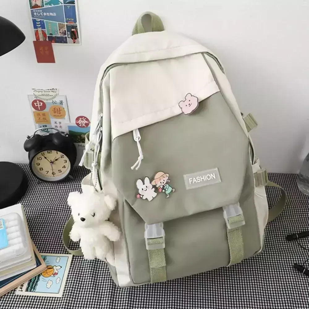 Mochila de nylon impermeável multifuncional, mochila escolar para meninos e meninas, grande capacidade, saco de livro