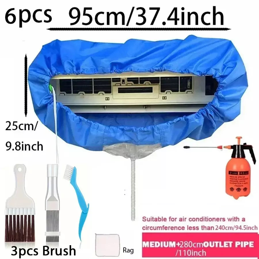 130cm grande conjunto de capa de limpeza de ar condicionado limpador de condicionador com tubo de água kit de limpeza à prova dwaterproof água para ar condicionado