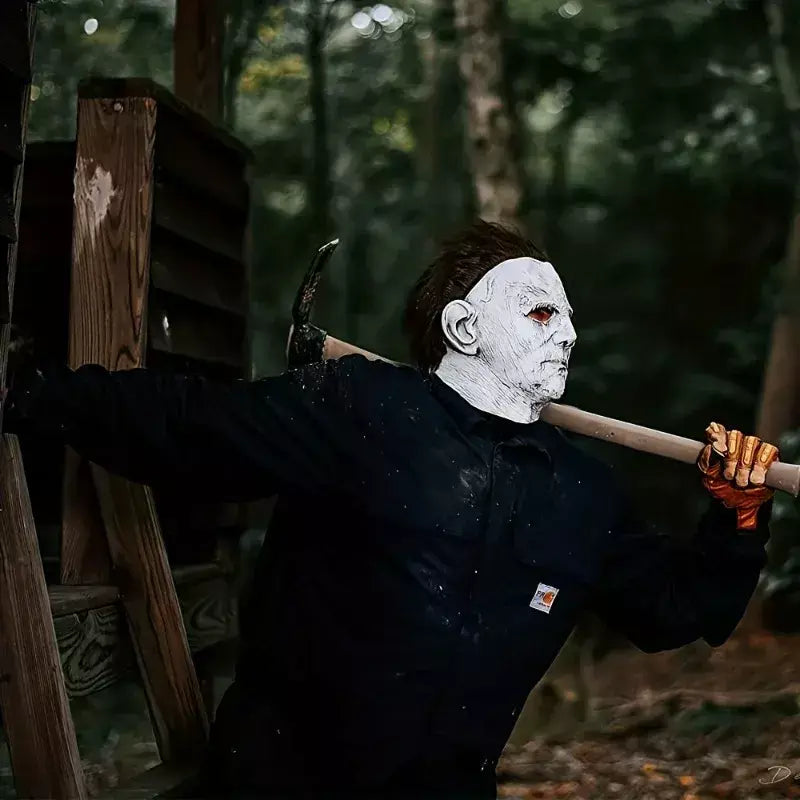 Halloween sobrancelha branca velho demônio máscara de terror casa fantasma sala de fuga mutante vampiro fone de ouvido rosto cheio vestir-se prop