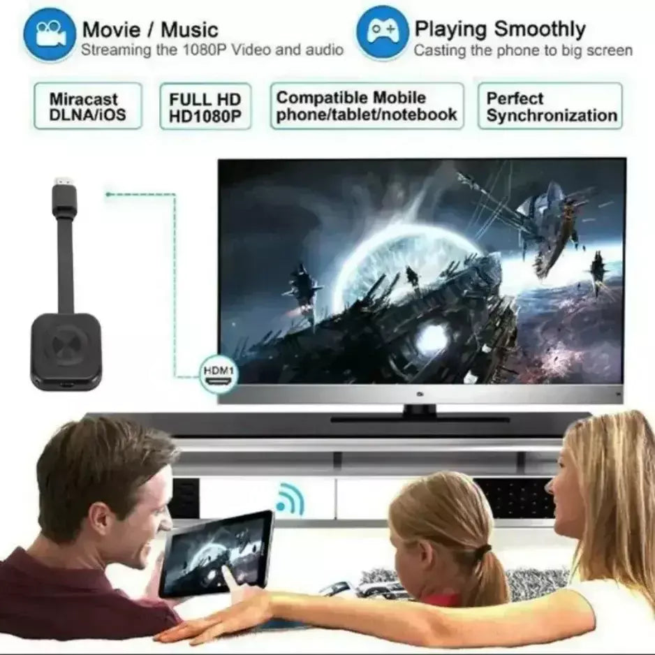 Receptor wi-fi, transmissor de vídeo, projetor de telefone, adaptador de tela espelhada compatível com hdmi para ios, android, pc, receptor de tv