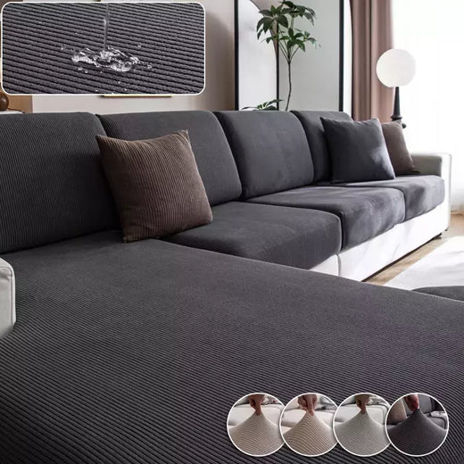 Capa de sofá à prova d'água, luxuosa, elástica, ajustável, para sala de estar, 1, 2, 3, 4 lugares, em forma de l, conjunto completo