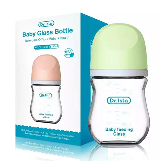 Mamadeiras de leite antiflatulência recém-nascidas, Mamadeira, Vidro, Sem BPA, 90ml, 160ml, 1pc