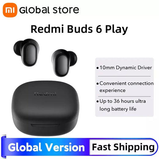 Estreia mundial xiaomi redmi buds 6 play 10mm driver dinâmico ai cancelamento de ruído para chamadas bluetooth 5.4 tws fones de ouvido