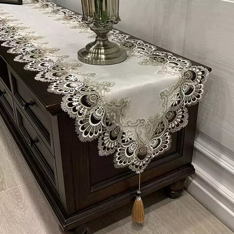 Toalha De Mesa De Renda De Flor Antiderrapante, Tampa De Mesa, Retângulo, Cozinha, Jantar, Café, Festa, Mesa, Decoração Do Armário