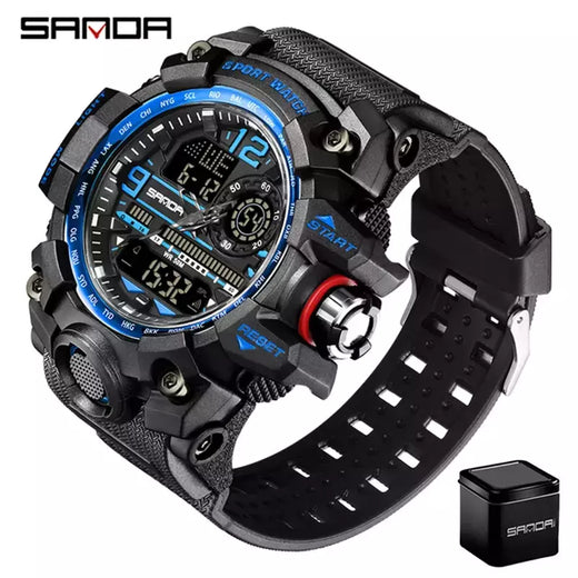 Relógio de quartzo estilo G SANDA masculino, choque impermeável, relógio militar esportivo, relógio de pulso digital masculino, relógio, novo, 3133, 50m, 2022