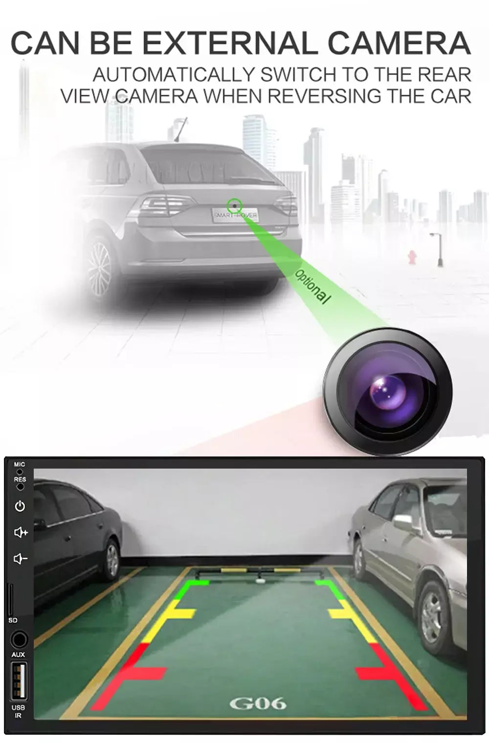 2din 7 Polegada tela hd toque completo carplay android auto carro raid multimídia mp5 player estéreo usb bluetooth com câmera reversa