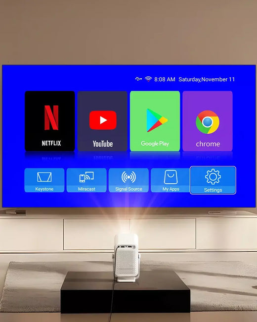 Vevshao A15 Projetor Inteligente Portátil Android 13 Projetor Dual WiFi Auto Keystone Focus Pocket Beamer Home Reunião Video Cinema