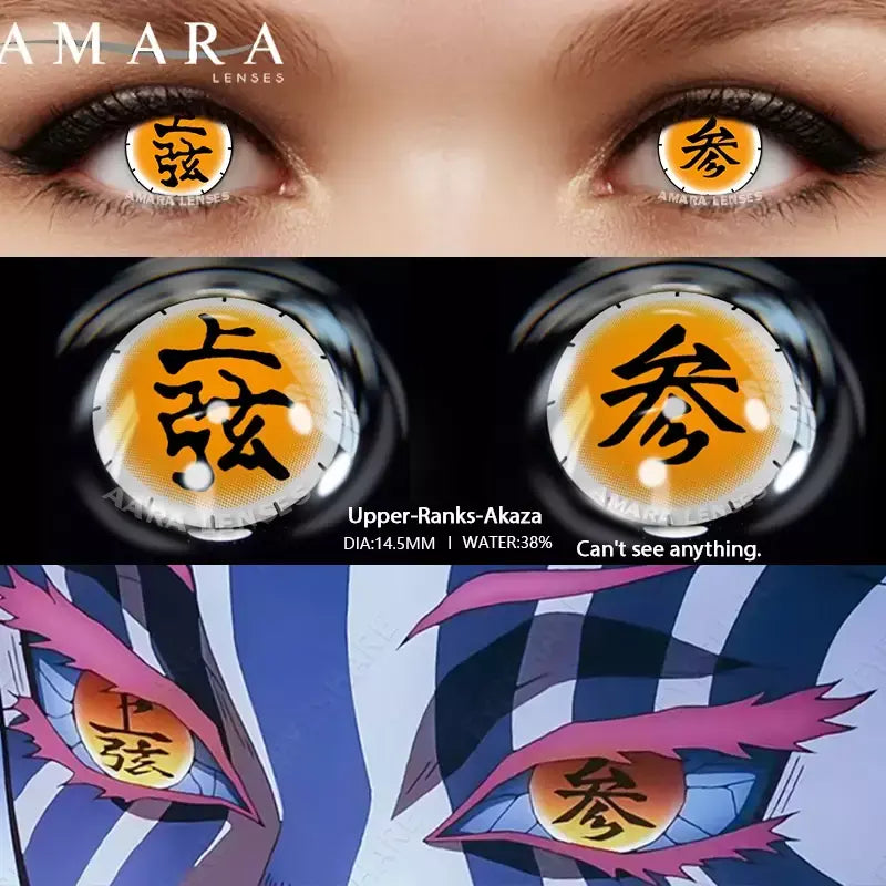 AMARA-Lentes de Contato Coloridas Anime Cosplay, Hoshino Ai Pupil, Anime Colorido, Halloween, 2 Unidades, 1 Par