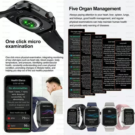 Xiaomi pressão arterial ácido úrico gordura corporal smartwatch micro exame físico órgão saúde relógios bluetooth chamada relógio inteligente