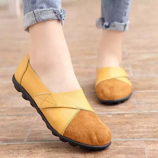 Plus size senhoras apartamentos sapatos para mulher 2022 macio couro genuíno mocassin barco gancho loop mocasines de mujer chaussure femme