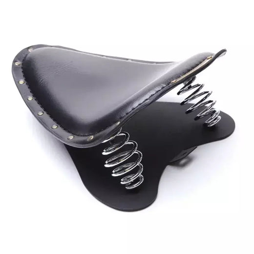 1 conjunto de assento solo de couro retrô para motocicleta + suporte de mola de 3 "para harley chopper sportster personalizado para bobber, honda e yamaha